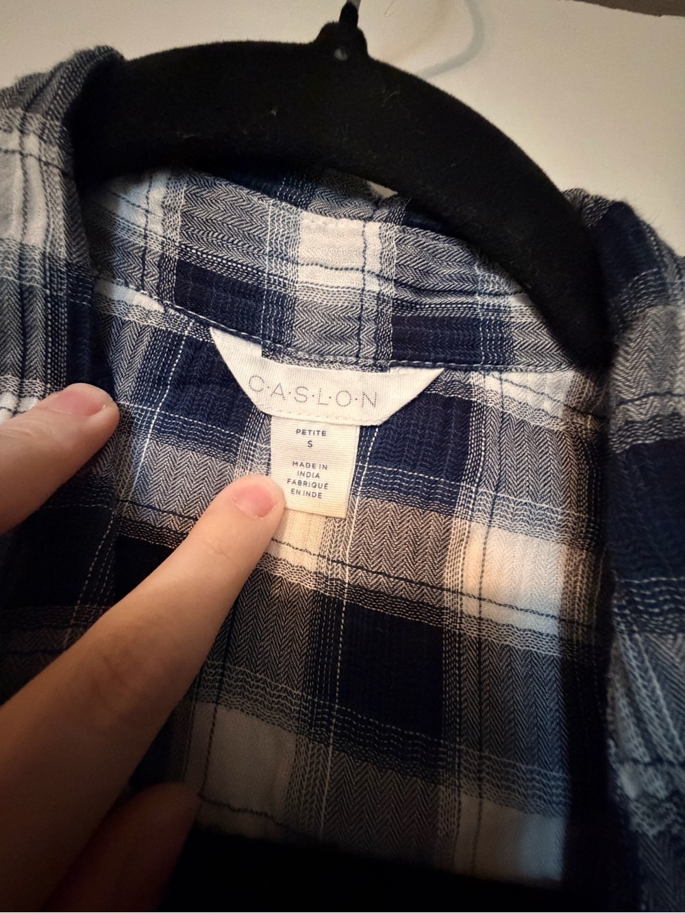 Caslon Navy and White Plaid Shirt - Picture 2 of 3